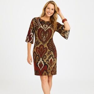 Chicos | Empire-Print Dress Size 2 Large